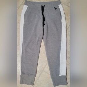 PINK Victoria's Secret Gray and White Jogger Sweatpants